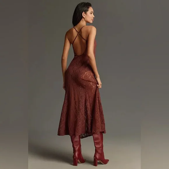 Anthropologie Lace Godet Maxi Slip Dress - Picture 2 of 12